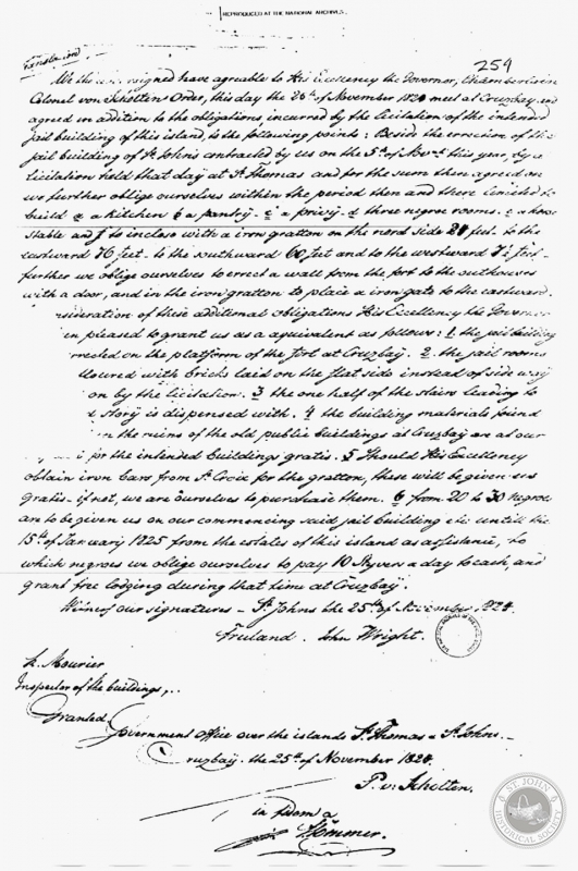 1824.  Contract between Governor Peter von Scholten and John Wright